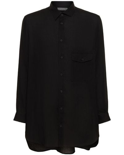 Yohji Yamamoto Asymmetrical Placket Shirt - Black