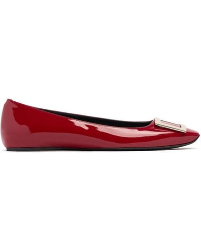 Roger Vivier 10mm Trompette Patent Leather Flats - Red