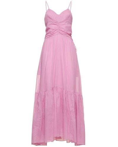 Isabel Marant Giana Cotton Voile Long Dress - Pink
