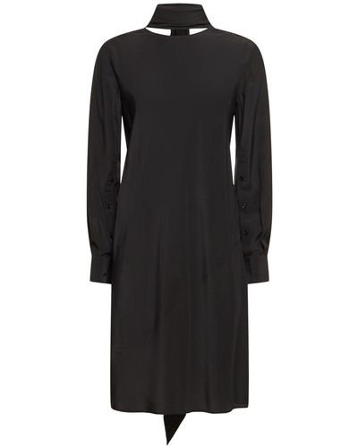 Helmut Lang Reversible Scarf Silk Midi Dress - Black