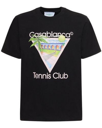 Casablancabrand T-shirt Aus Baumwolle "tennis Club" - Schwarz