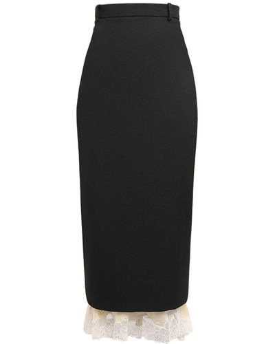 Balenciaga Lingerie ウールテーラードスカート - ブラック