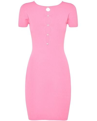 DSquared² Viscose Blend Cutout Mini Dress W/Pearls - Pink