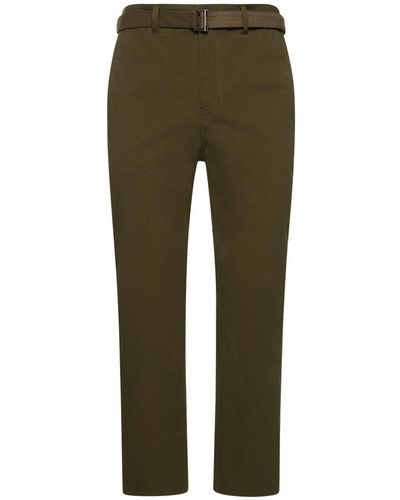 Sacai Ripstop Cotton & Nylon Trousers - Green