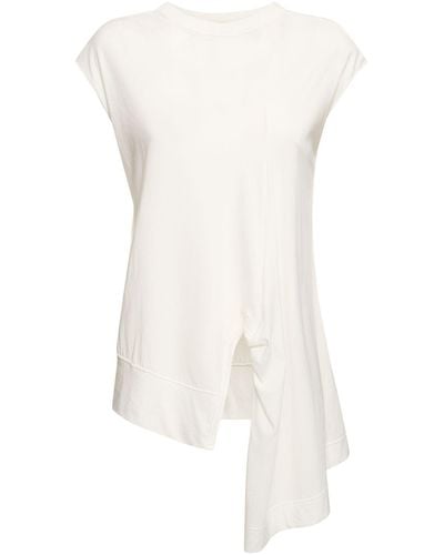 Yohji Yamamoto Twisted Cotton Jersey T-Shirt - White
