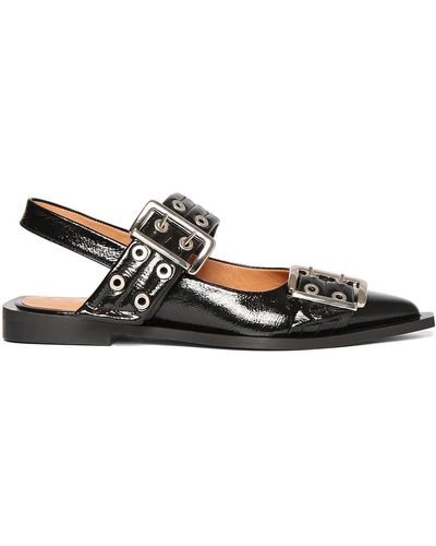 Ganni Bailarinas chunky buckle negras - Negro