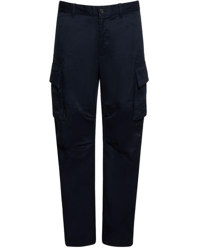 DSquared² Stretch Cotton Cargo Pants - Blue