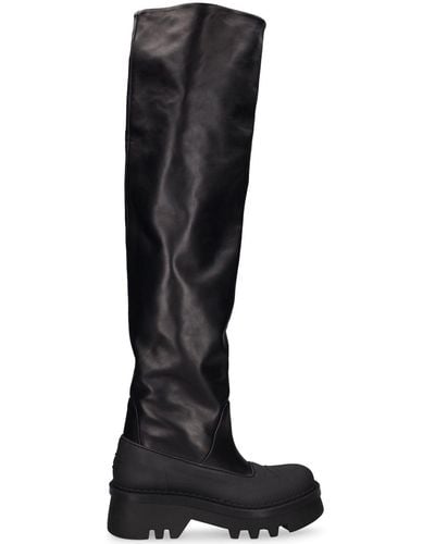 Chloé 50Mm Raina Leather Over-The-Knee Boots - Black