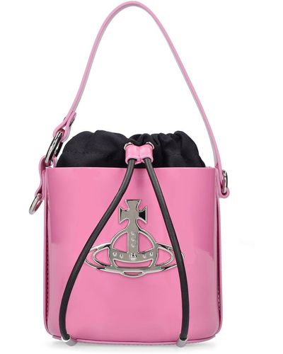 Vivienne Westwood Small Daisy Patent Leather Bucket Bag - Pink