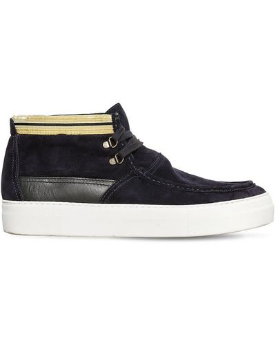Ports 1961 Lace-up Suede Mid Top Sneaker Boots - Blue