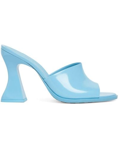 Bottega Veneta 100mm Cha-cha Vinyl-heeled Mules - Blue