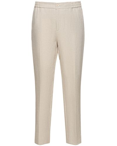 Etro Straight Linen Pants - Natural