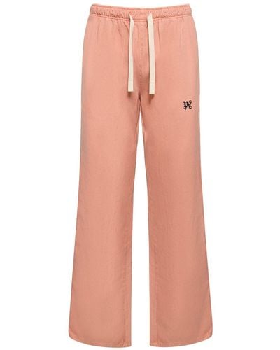 Palm Angels Pantaloni in felpa di cotone - Rosa