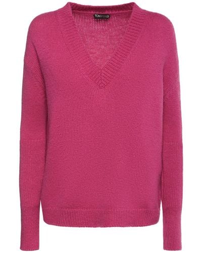 Tom Ford Chunky Wool & Cashmere Knit Jumper - Pink