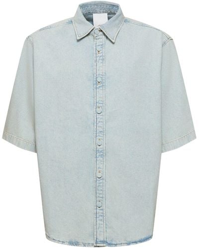 Acne Studios Santropi Short Sleeve Denim Shirt - Blue