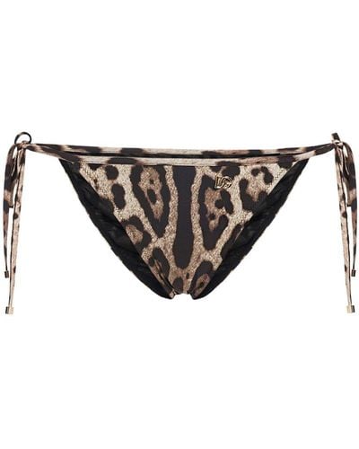 Dolce & Gabbana Leopard Print Jersey Bikini Bottoms - Multicolour