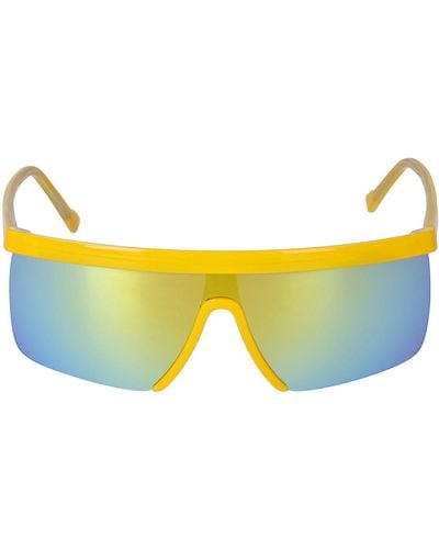 GIUSEPPE DI MORABITO Mask Acetate Sunglasses W/ Mirror Lens - Yellow
