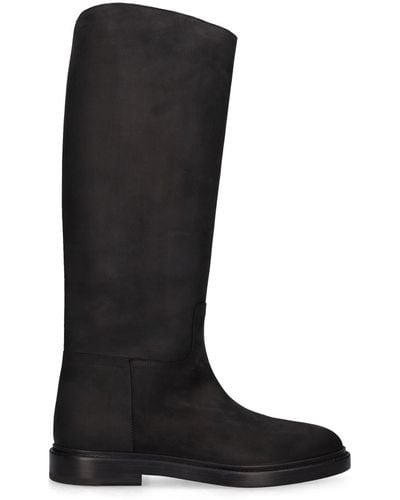 LEGRES Bottes hautes en cuir 30 mm - Noir