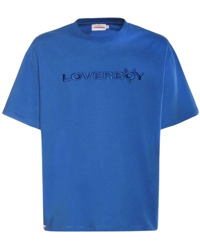 Charles Jeffrey T-shirt In Jersey Di Cotone Con Logo - Blu
