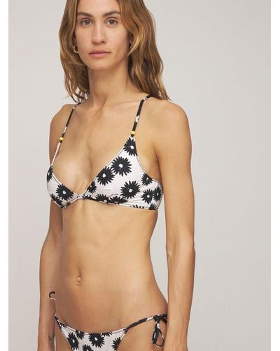 Stella McCartney Floral Print Sustainable Bikini Top - Natural