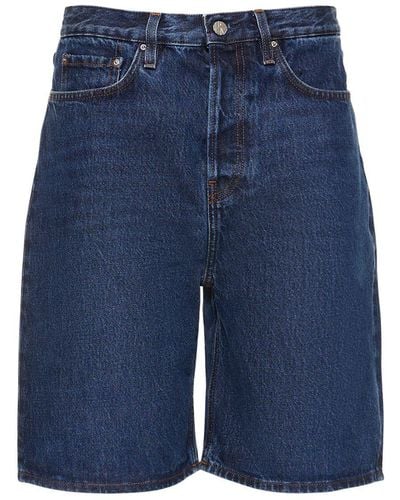 Totême Classic Denim Cotton Shorts - Blue