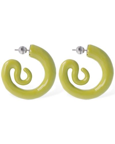 Panconesi Serpent M Hoop Earrings - Green