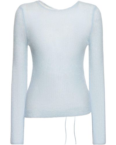 Cecilie Bahnsen Ussi Venus Mohair Blend Sweater - Blue