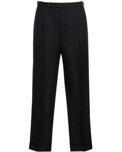 Maison Margiela Wool Straight Leg Pants - Black