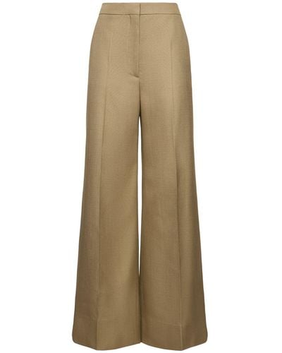 Stella McCartney Pantalon ample en viscose taille haute - Neutre