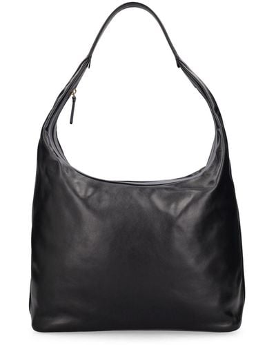 Loulou Studio Mila Leather Hobo Bag - Black