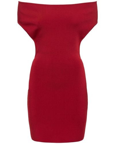Jacquemus La Robe Cubista Rib Knit Mini Dress - Red