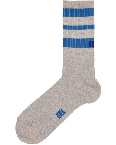 ERL Cotton Blend Knitted Crew Socks - Grey