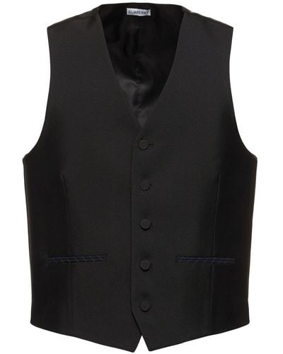 Burberry Wool & Silk Vest - Black