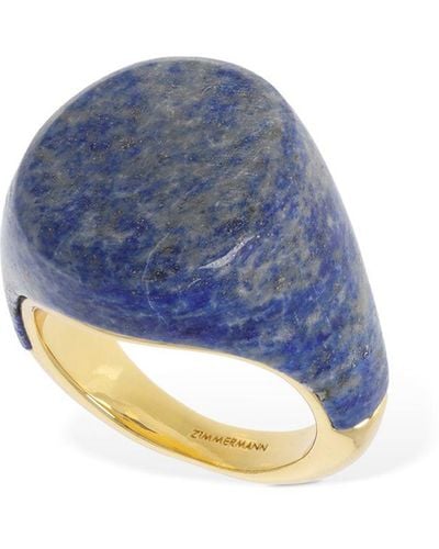 Zimmermann Anillo de sello de piedra - Azul