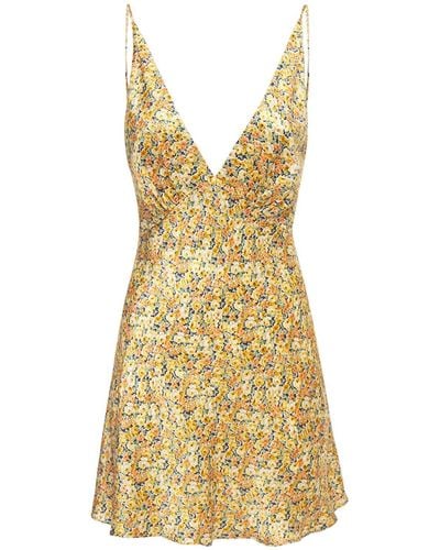 Bec & Bridge Golden Fields Silk Satin Mini Dress - Multicolour