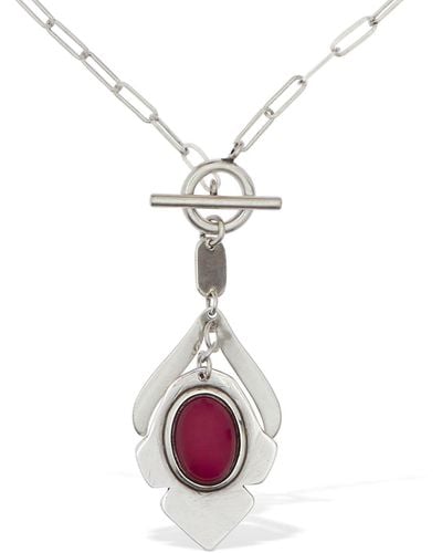 Isabel Marant Stone Charm Long Necklace - Pink
