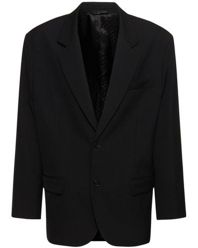 Acne Studios Juylian Wool Blend Oversized Jacket - Black
