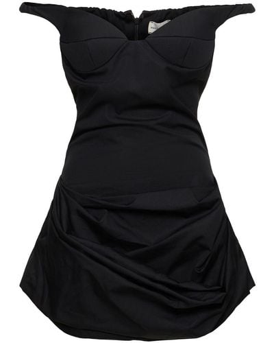 Magda Butrym Cotton Off-the-shoulder Mini Dress - Black