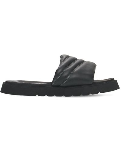 Bruno Bordese Leather Slide Sandals - Black