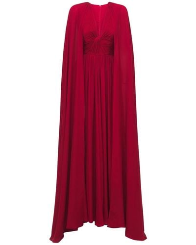 Elie Saab Silk Long Dress - Red