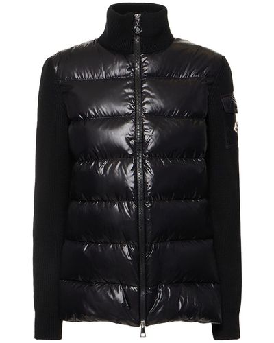 Moncler Doudoune à manches en maille - Noir