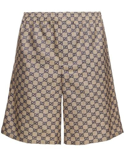 Gucci gg Linen Blend Shorts - Multicolor