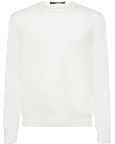 Tagliatore Silk & Cotton Crewneck Sweater - Natural