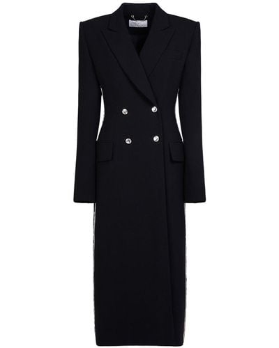 Chloé Embellished Wool Crepe Long Coat - Black