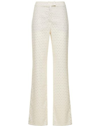 ANDAMANE Gladys Embellished Straight Pants - White