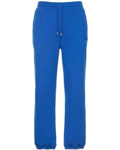 Adererror Pantalones De Mezcla De Algodón Con Logo Bordado - Azul