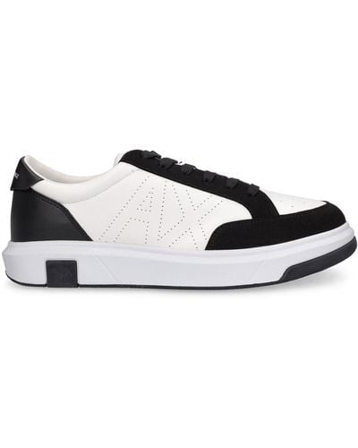 Armani Exchange Leather Low Top Sneakers - Multicolor