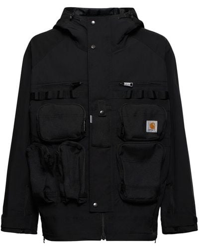 Junya Watanabe Carhartt Logo Nylon Jacket W/Hood - Black