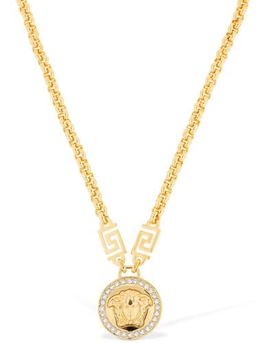 Versace Icon Medusa Crystal Necklace - Metallic