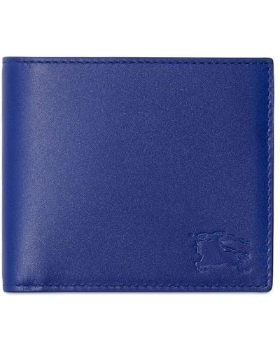 Burberry Brieftasche Aus Geprägtem Leder - Blau